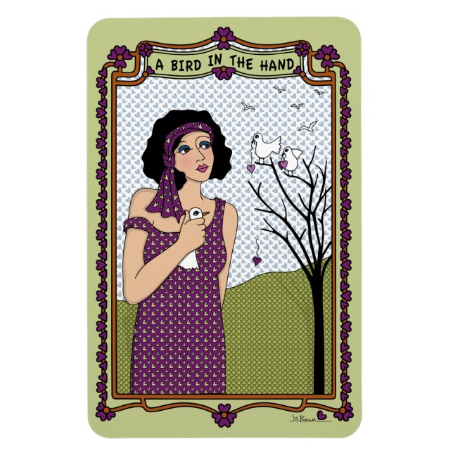 Un pájaro en el imán Hand_A_ Flex 4"x6" (Vertical)