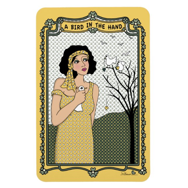 Un Pájaro En El Imán Hand_C Flex 6"x4" (Vertical)