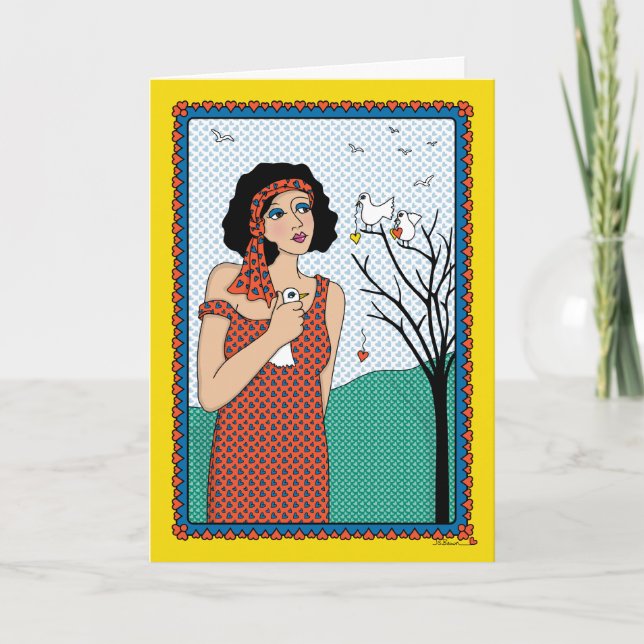 UN PÁJARO EN LA Tarjeta HAND_B_Greeting (Anverso)