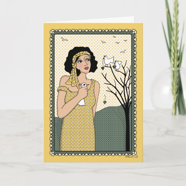 Un pájaro en la tarjeta Hand_C_Greeting (Anverso)