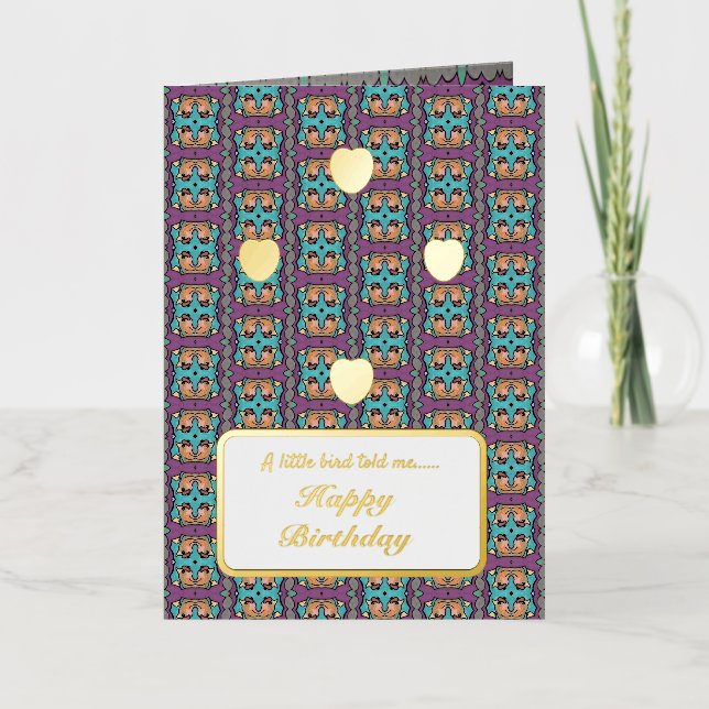 Un pájaro pequeño me dijo Feliz cumpleaños (Anverso)