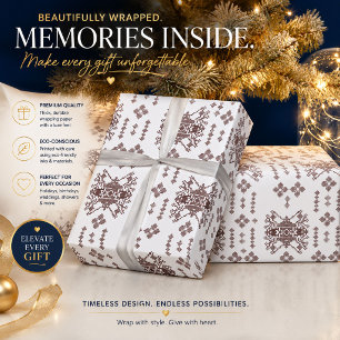 Un papel de regalo blanco simétrico con un rep
