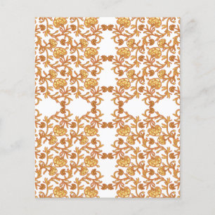 un papel pintado en blanco y naranja con un diseño