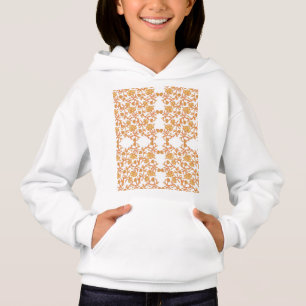 un papel pintado naranja y blanco con un diseño fl