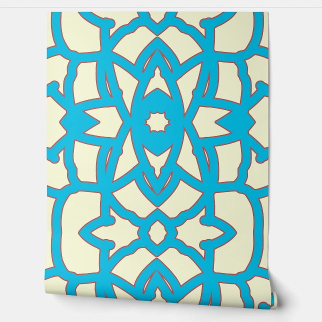 Un papel pintado vintage teal "Ratti_Creative_Arts (Desenrollar)
