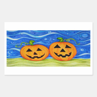 Un par de calabazas Pegatina rectangular