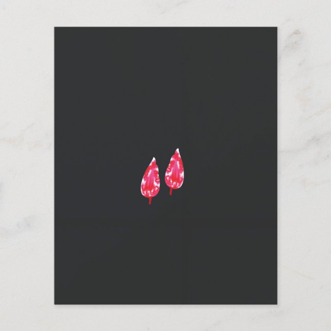 un par de hojas rojas sobre un fondo negro (Frente)