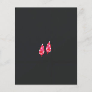 un par de hojas rojas sobre un fondo negro