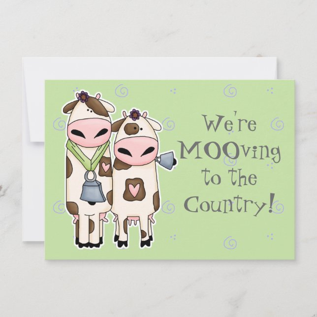 un par de vacas moo lindas anuncio de mudanza (Anverso)