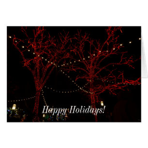 Un par rojo Feliz Fiestas Navidades Tarjetas