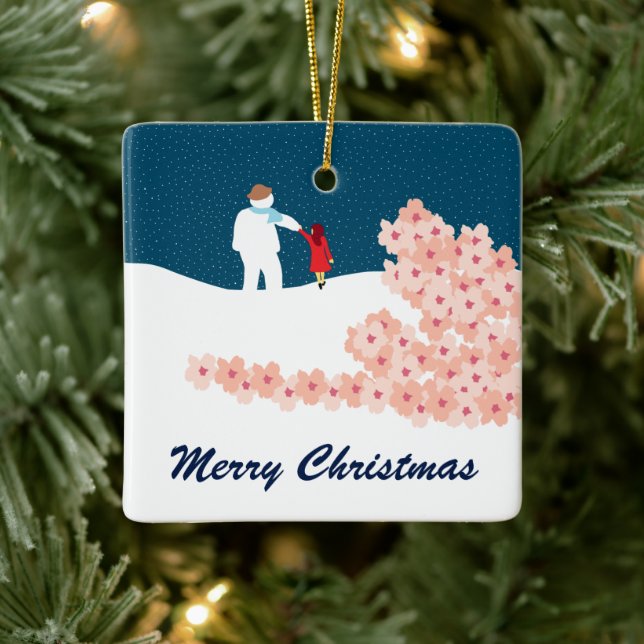 Un Paseo Con Navidades De Snowman Ornamento Cerámi (Árbol)
