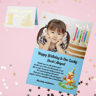Un Pato Afortunado Foto Girly Primer Cumpleaños