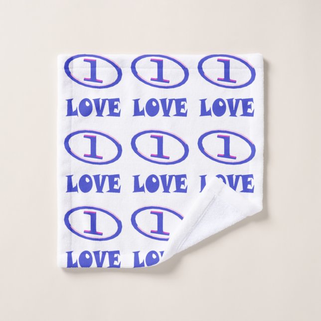 Un patrón de arte de amor con un toque azul de mor (Toallita)