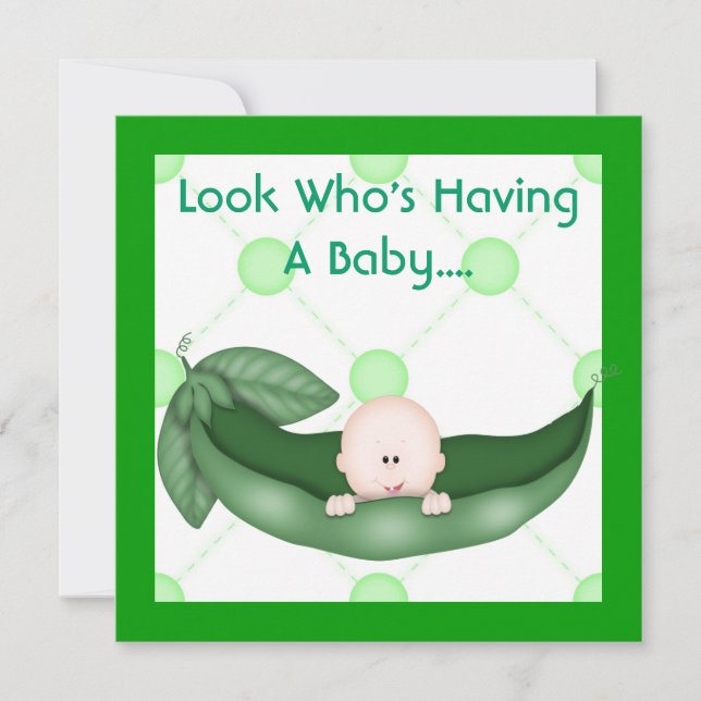 UN PEA EN UN CHICA/NIÑO DE INVITACIÓN DE BABY SHOW (Anverso)