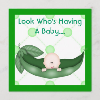 UN PEA EN UN CHICA/NIÑO DE INVITACIÓN DE BABY SHOW