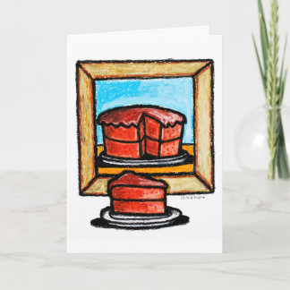 Un pedazo de tarjeta de cumpleaños de la torta,