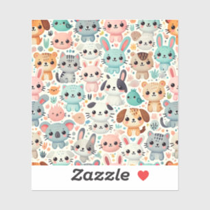 Un pegatina de diseño de patrones animales lindo y