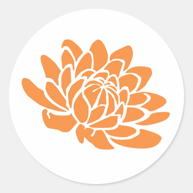 Un Pegatina de flores de Lotus (naranja) (Anverso)