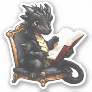 Un Pegatina de lectura de dragón negro