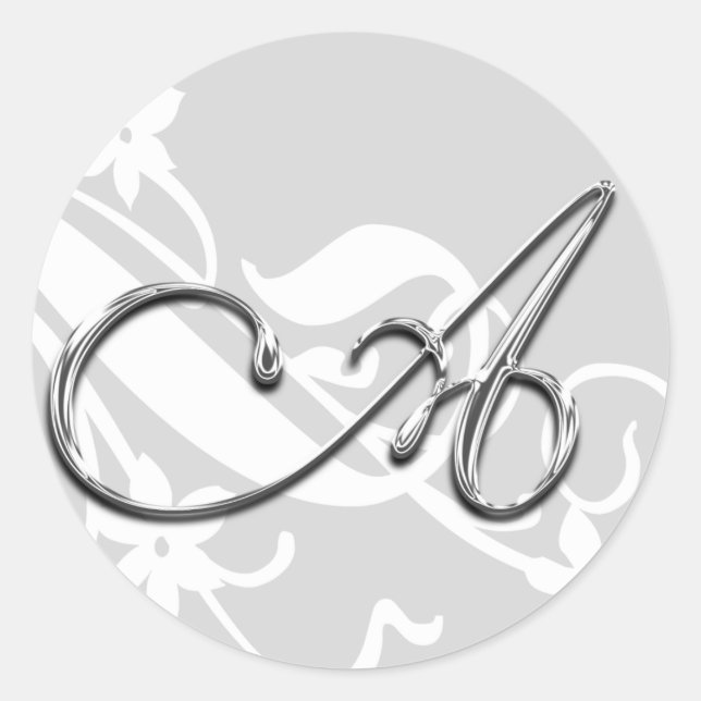 Un Pegatina de Sello para sobres Boda de una letra (Anverso)