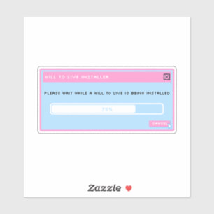 Un pegatina emergente de la voluntad de vivir del 