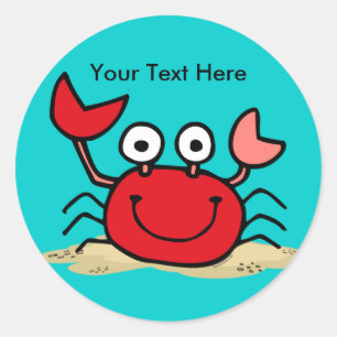 Un Pegatina muy lindo de Personalizado cangrejo