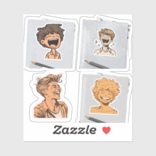 Un pegatina para un grupo de locos personajes de a