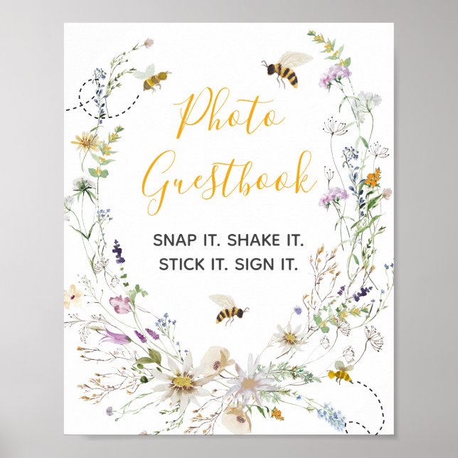 Un Pequeño Abeja Flora Silvestre Libro De Visitas (Frente)