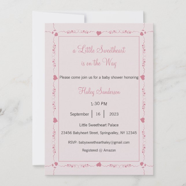 Un pequeño amor está en camino a la invitación (Anverso)