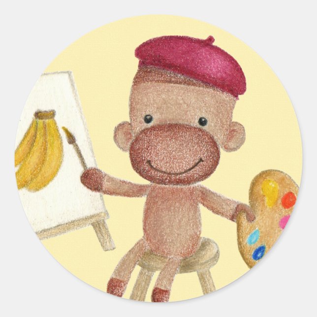 Un pequeño artista engancha al Pegatina de los mon (Anverso)