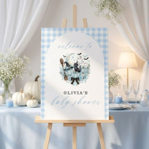 Un pequeño Boo Baby Shower Azul de Halloween