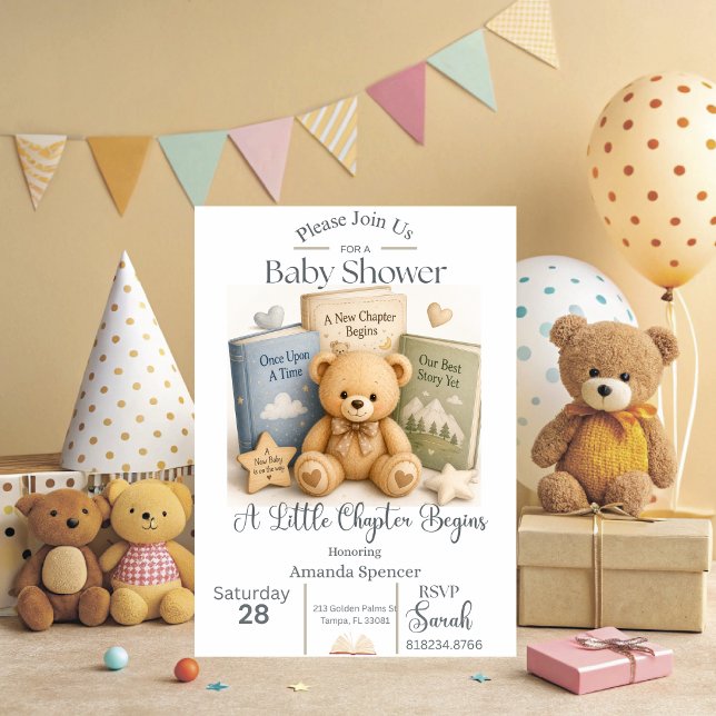 Un pequeño capítulo comienza | Invitación de Baby  (A New Chapter Begins Baby Shower Invitation)