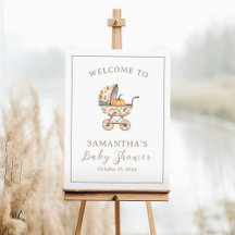 Un pequeño cartel de bienvenida de Baby Shower par