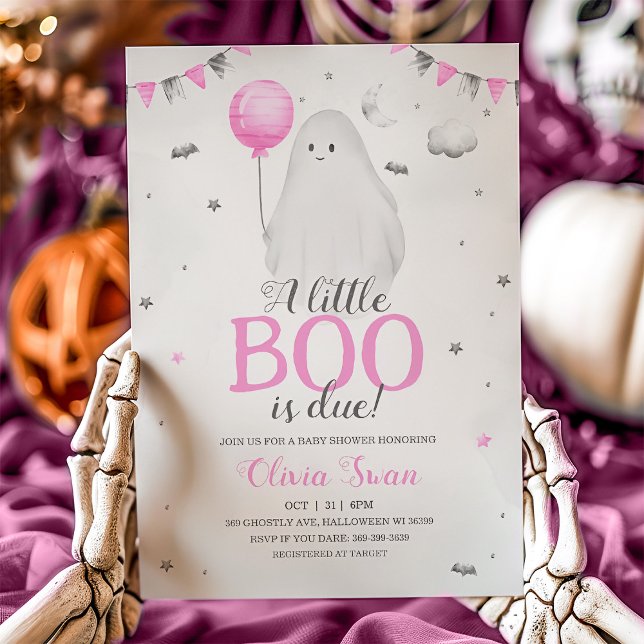 Un pequeño chaval casi se debe a la invitación de  (A Little Boo is Almost Due Baby Shower Invitation)