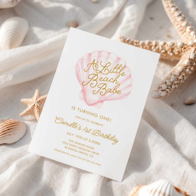 Un pequeño Chica de Beach Babe Invitación al prime (A Little Beach Babe baby shower invitation)