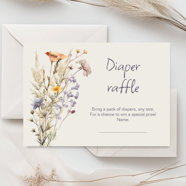 Un pequeño chica de flores silvestres con tarjeta  (Little wildflower baby shower invitation rustic boho watercolor botanical meadow, baby in bloom)