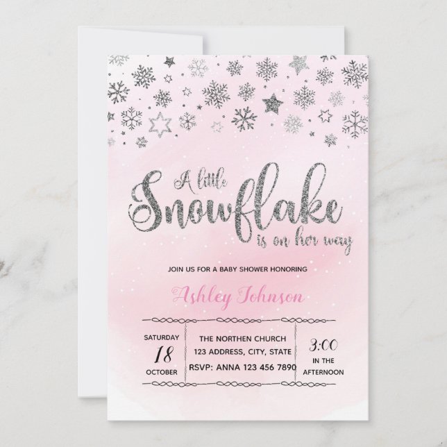 Un pequeño copo de nieve está en su invitación de (Anverso)
