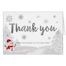 Un pequeño copo de nieve Gray Baby Shower Gracias