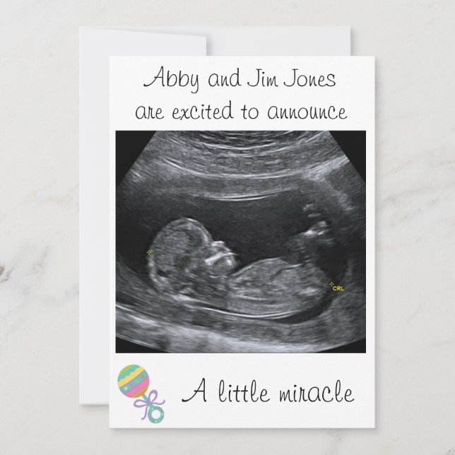 Un pequeño milagro ~ Invitación de embarazo (Anverso)