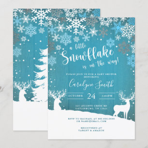 Un pequeño Navidad con copo de nieve Invitación a