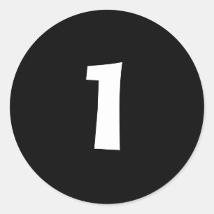 Un pequeño número negro redondo, Pegatinas de Ja