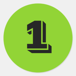 Un pequeño número verde redondo Pegatinas por Ja