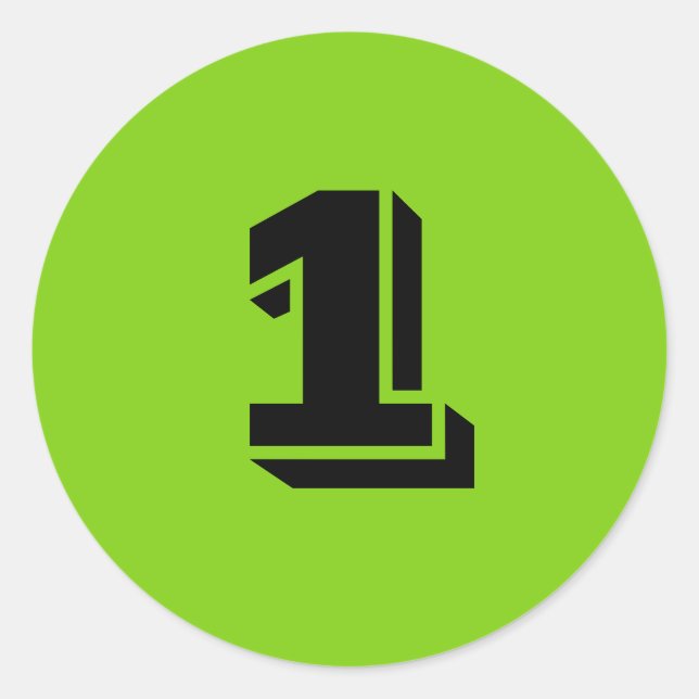 Un pequeño número verde redondo Pegatinas por Janz (Anverso)