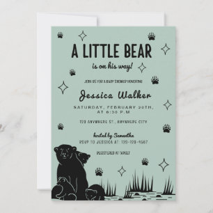 Un Pequeño Oso Está En Camino De La Invitación De 