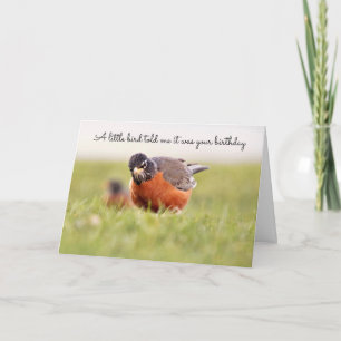 Un pequeño pájaro me dijo la tarjeta de cumpleaños
