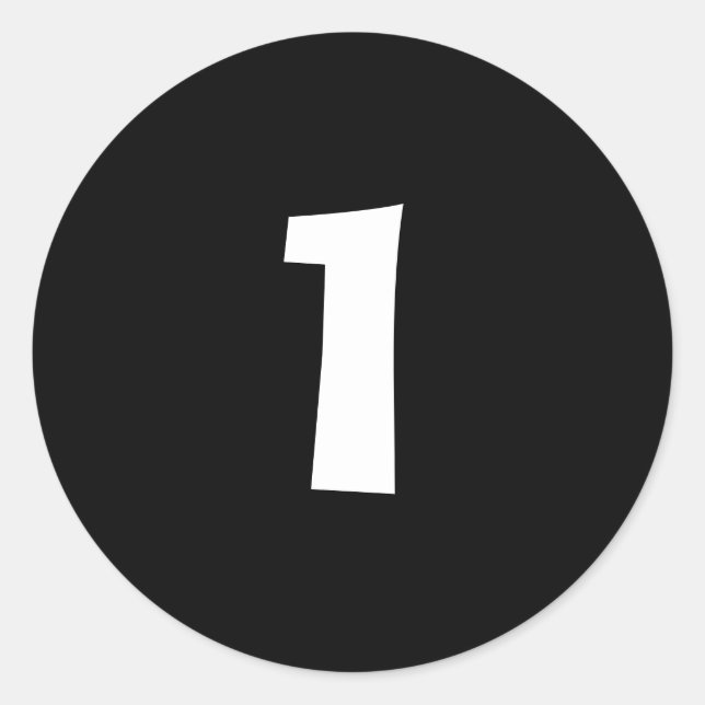 Un pequeño Pegatina redondo de números negros por  (Anverso)