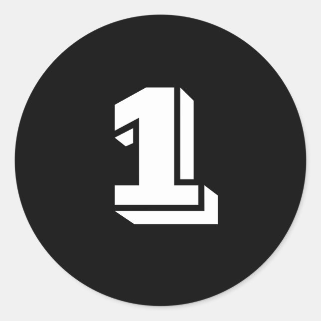 Un pequeño Pegatina redondo de números negros por  (Anverso)