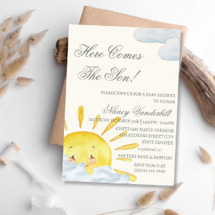 Un Pequeño Rayo De Invitación De Baby Shower Sunsh