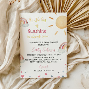 Un Pequeño Rayo De Invitación De Baby Shower Sunsh