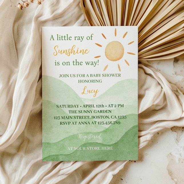 Un Pequeño Rayo De Invitación De Baby Shower Sunsh (Subido por el creador)